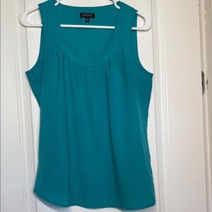 Spense Teal Scoop Neck Sleeveless Tank